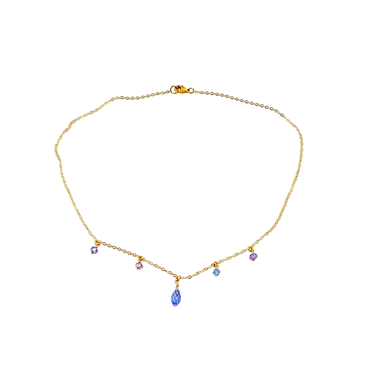Lavender Crystal Cascade Necklace