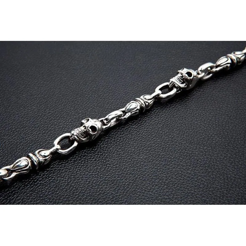Lion Skull Sterling Silver Biker Necklace