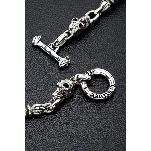 Lion Skull Sterling Silver Biker Necklace
