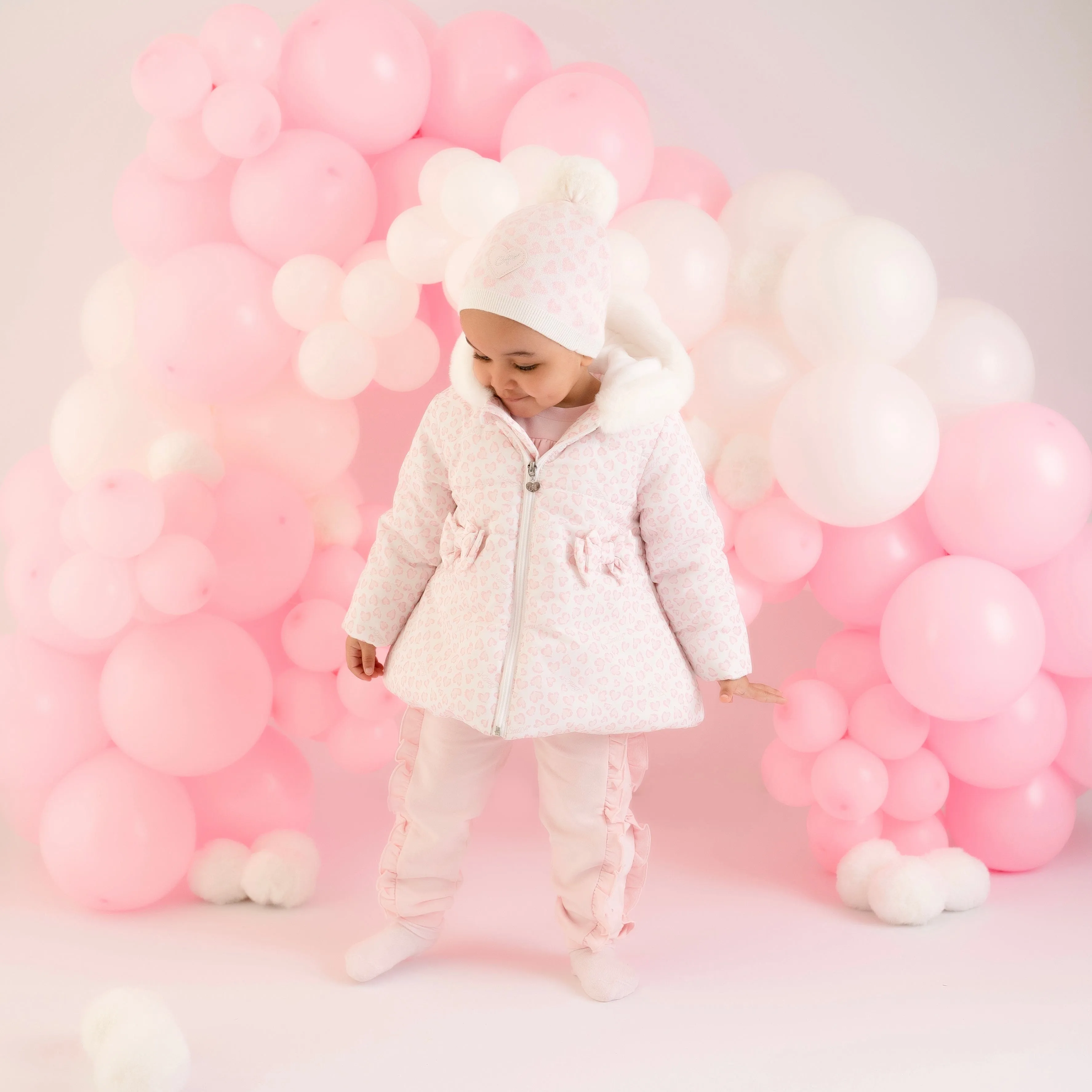 LITTLE A - Emilia Leopard Print Jacket With Faux Fur Trim - Baby Pink