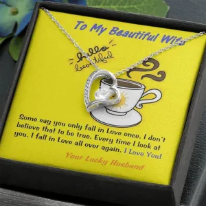 Love Heart Necklace for Wife, Anniversary Gift for Wife, Birthday Gift for Wife, Custom Message Card, Necklace for Wife, Present For Wife