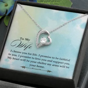 Love you and support you-Forever Love Heart Necklace for Wife