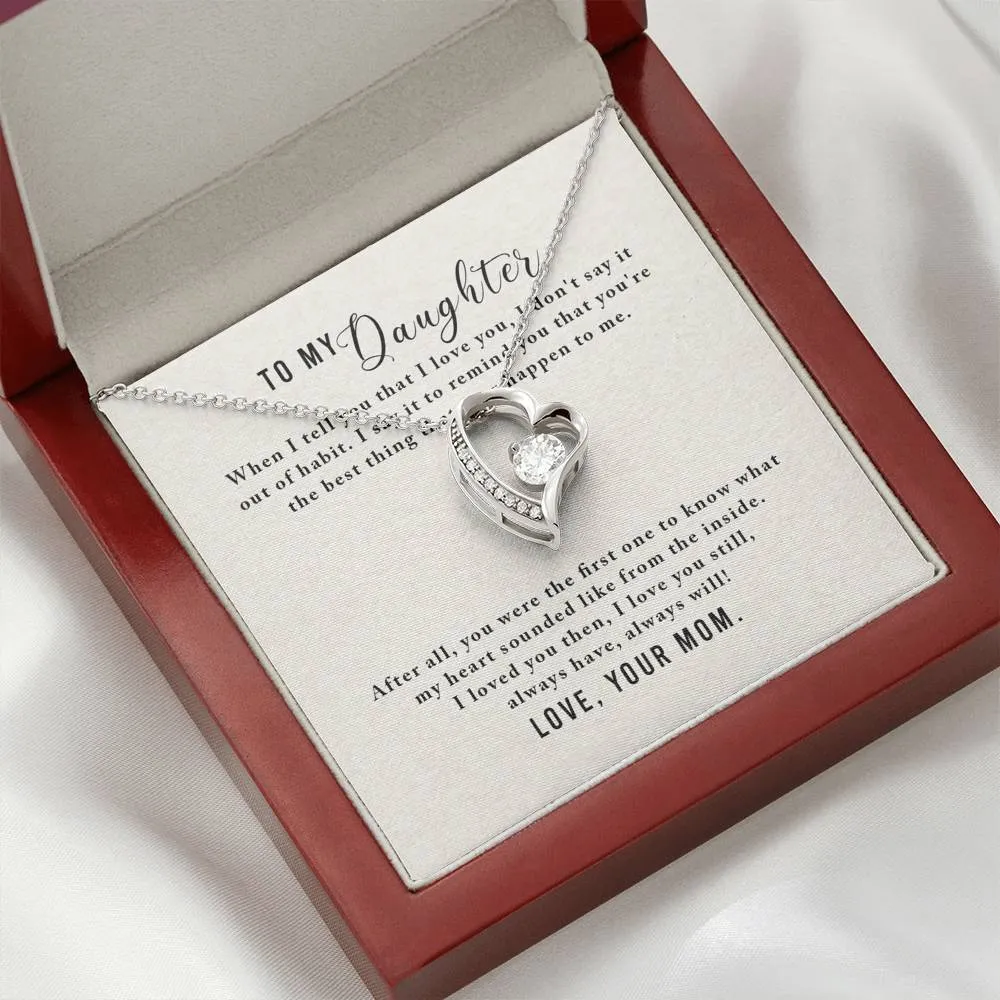 Love you still-Heart Necklace for Daughter, From Mom