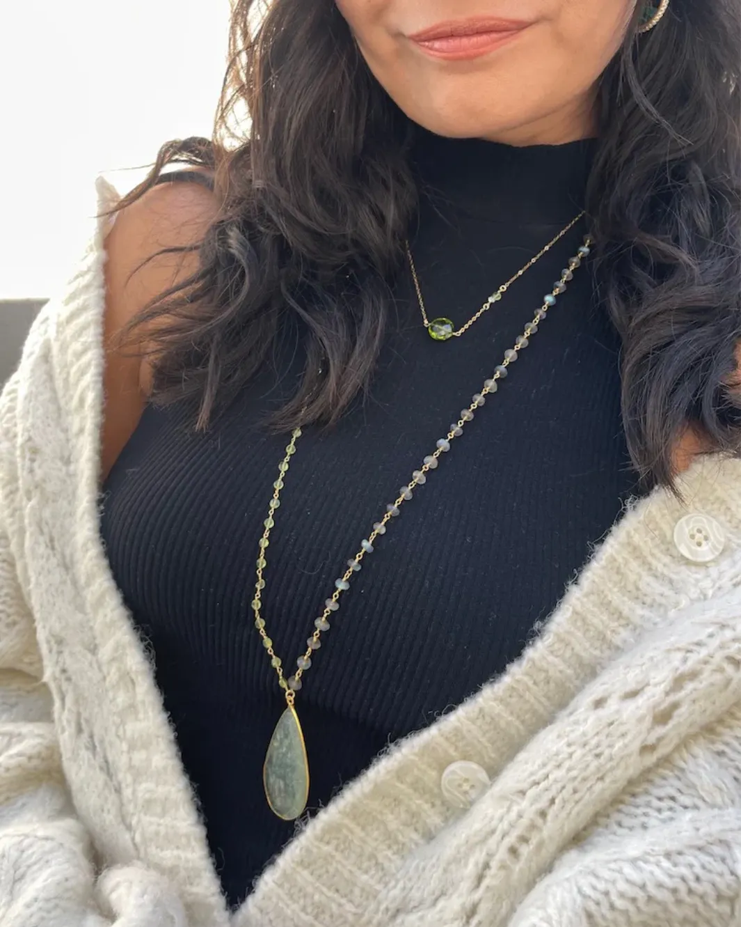 MACARON NECKLACE IN PERIDOT