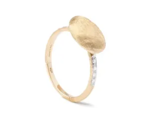 Marco Bicego 18K Two Tone Siviglia Pebble Diamond Ring Size 7