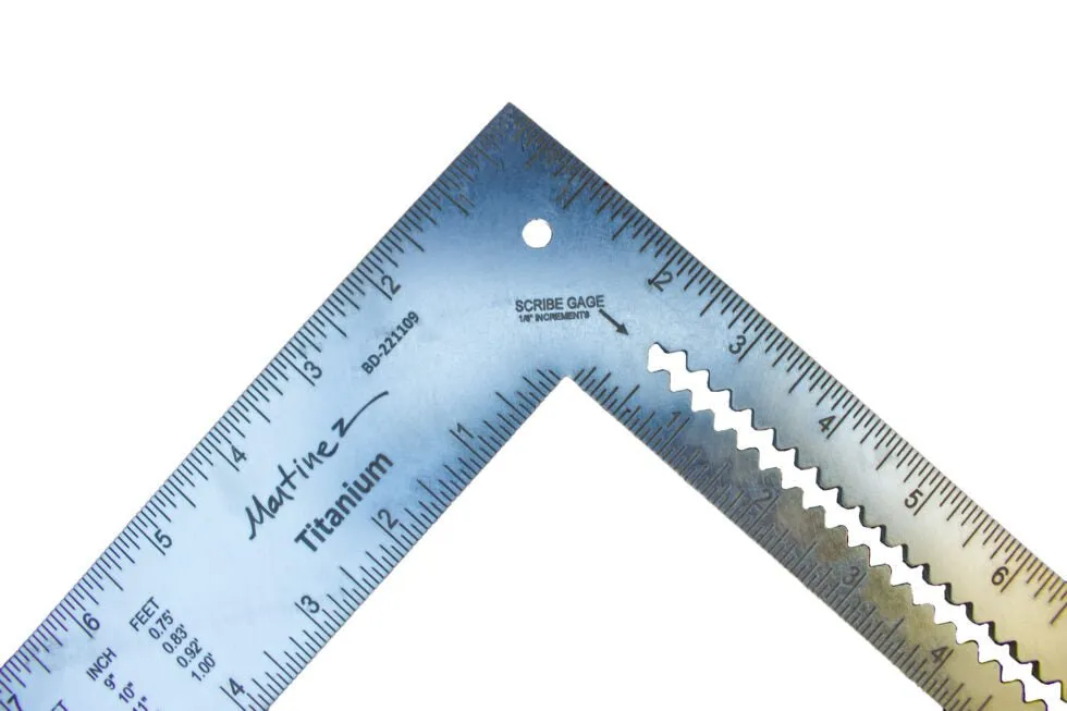 Martinez Tools | Titanium Framing Square 24 in. x 16 in. With Scribe Marks