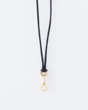 medium double beam link on silky cord necklace