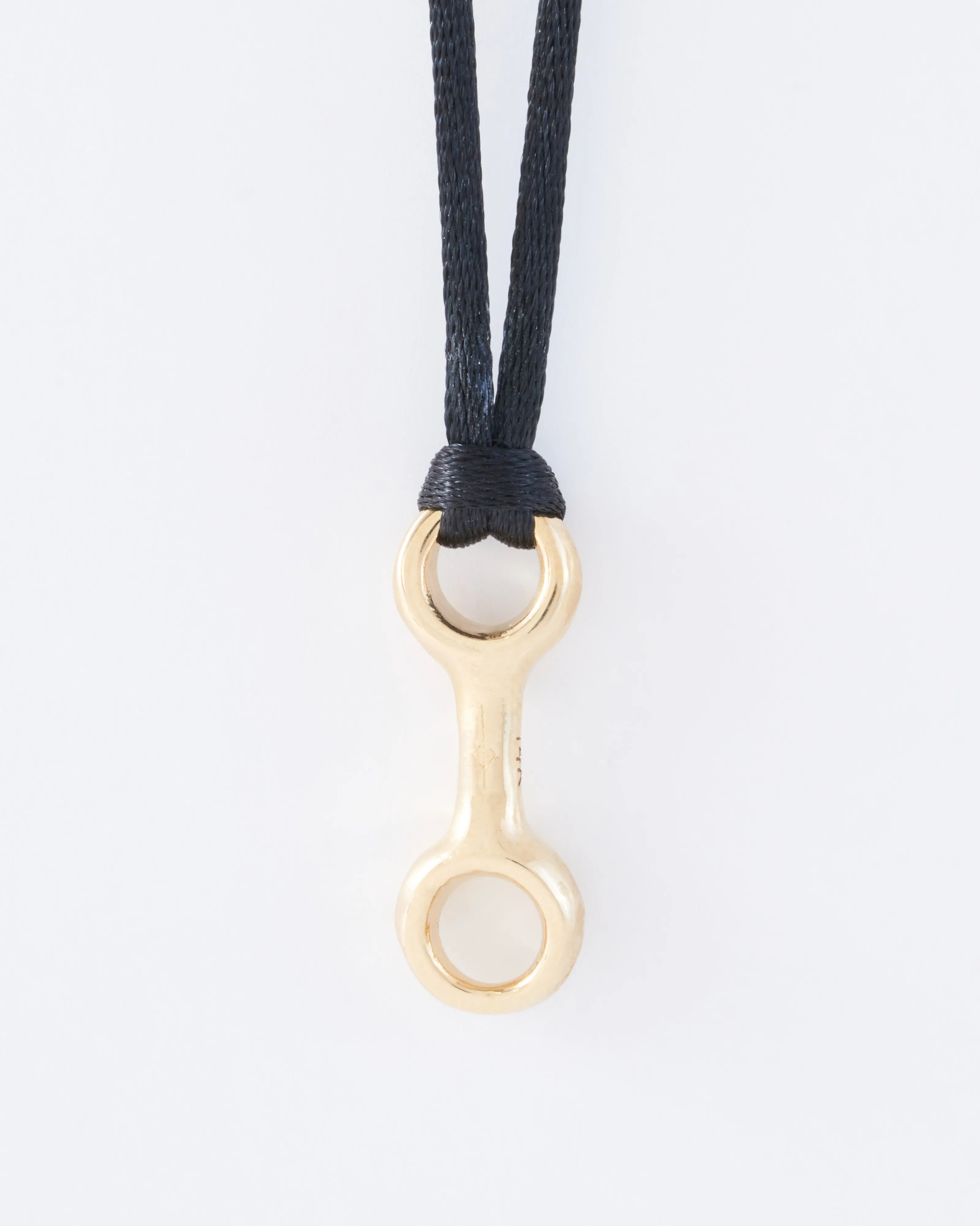 medium double beam link on silky cord necklace