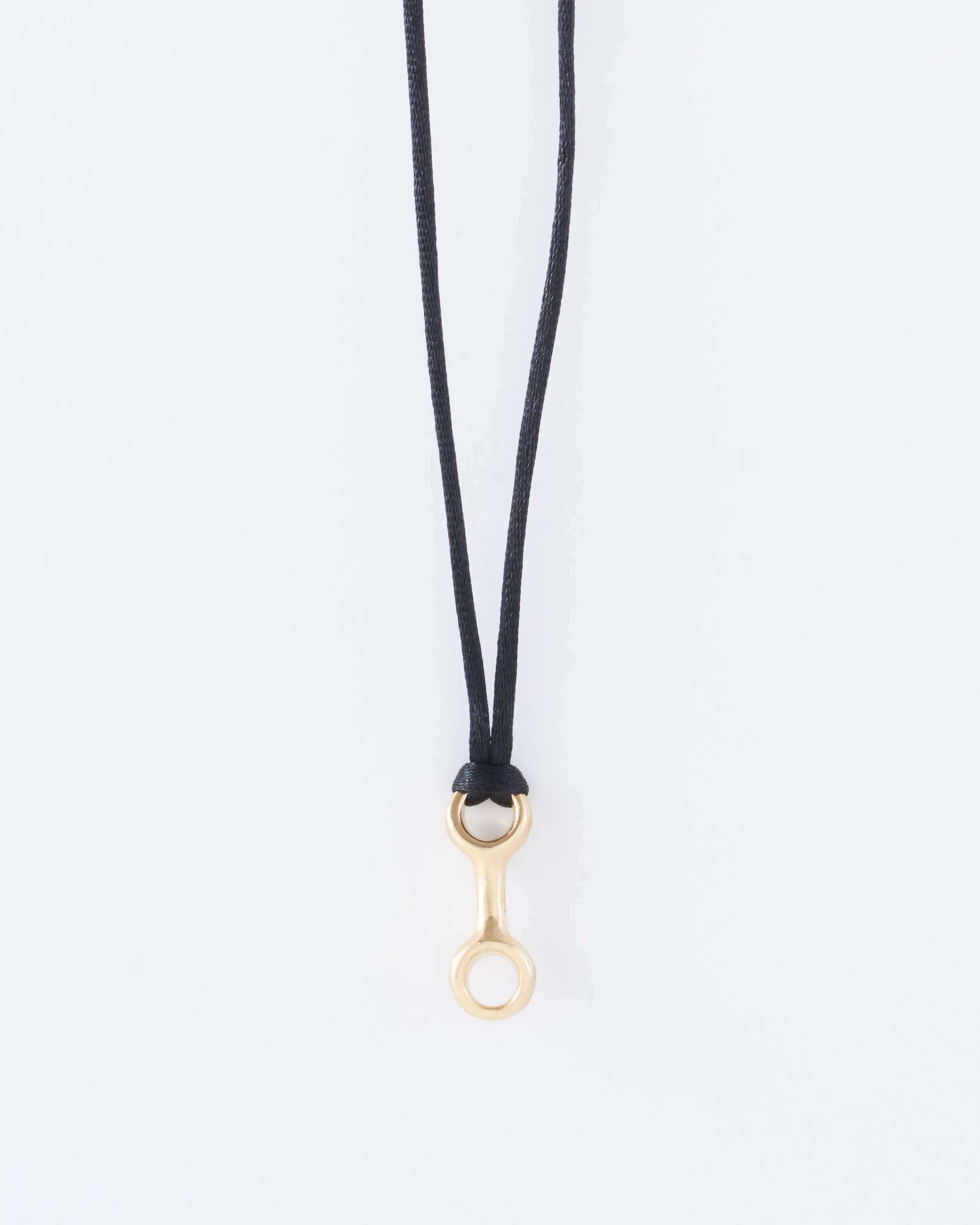 medium double beam link on silky cord necklace