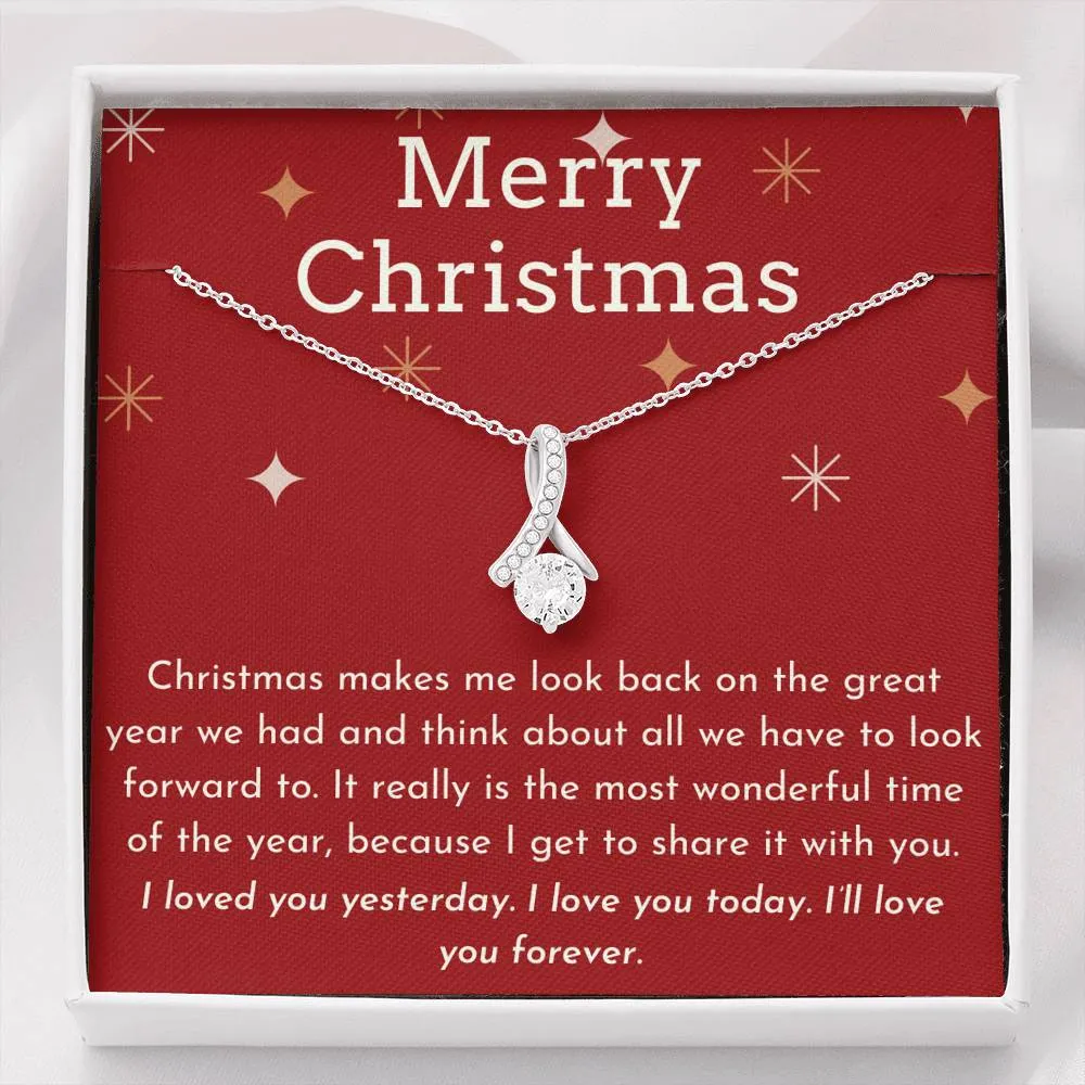 Merry Christmas Ribbon Necklace