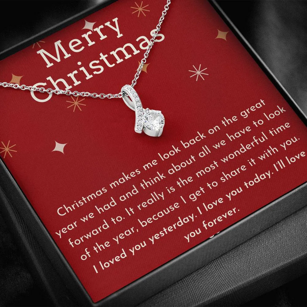 Merry Christmas Ribbon Necklace