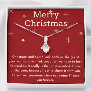 Merry Christmas Ribbon Necklace