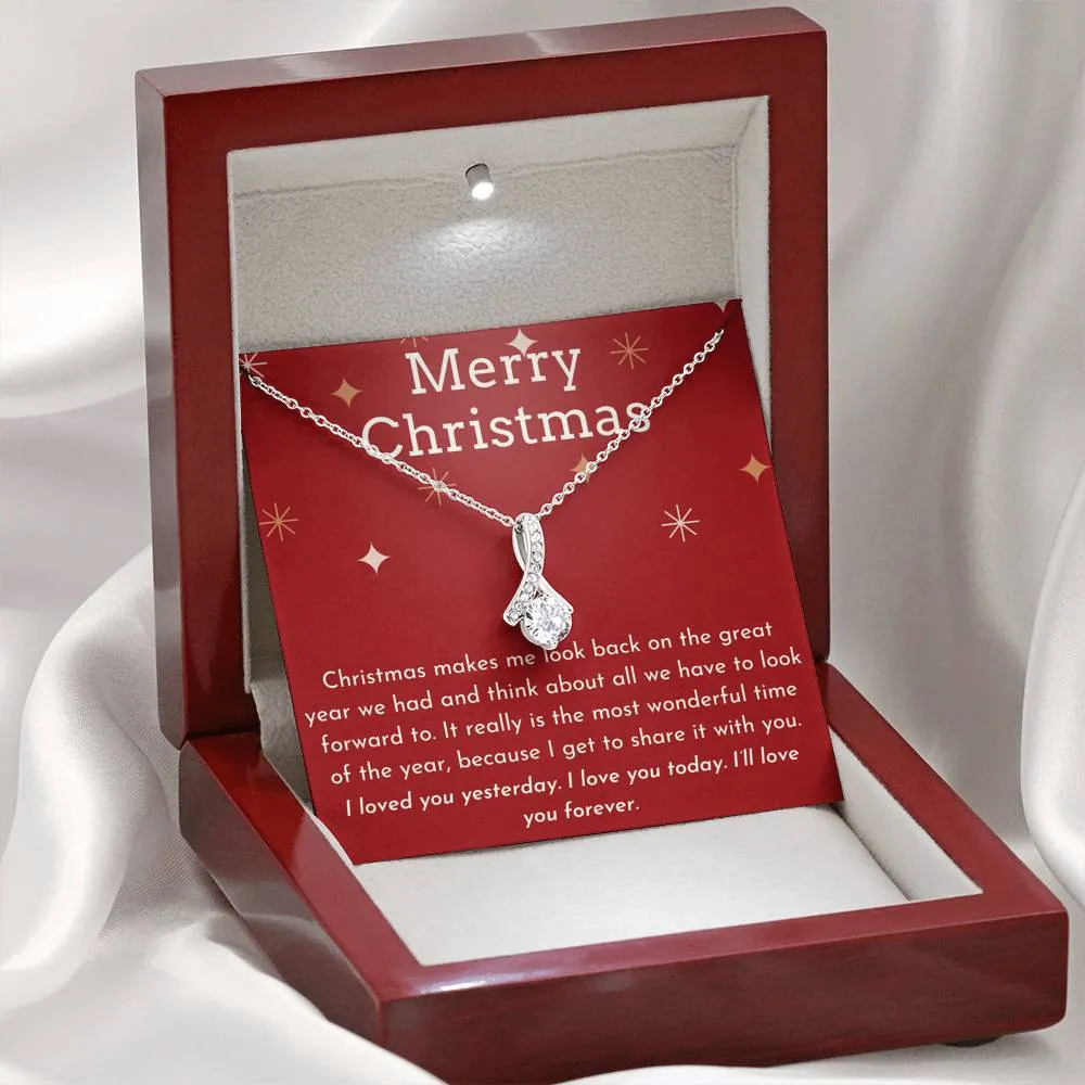 Merry Christmas Ribbon Necklace