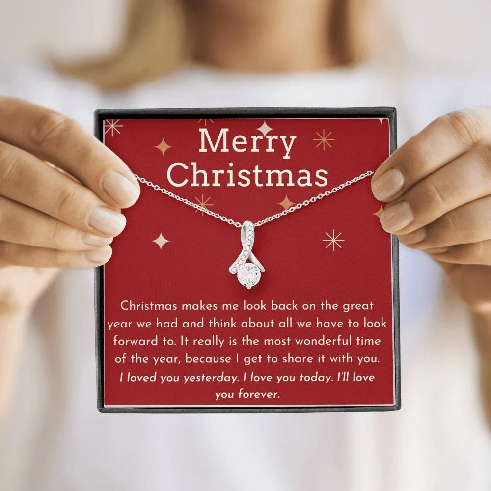 Merry Christmas Ribbon Necklace