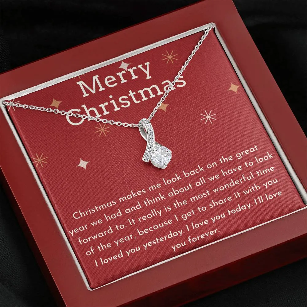 Merry Christmas Ribbon Necklace