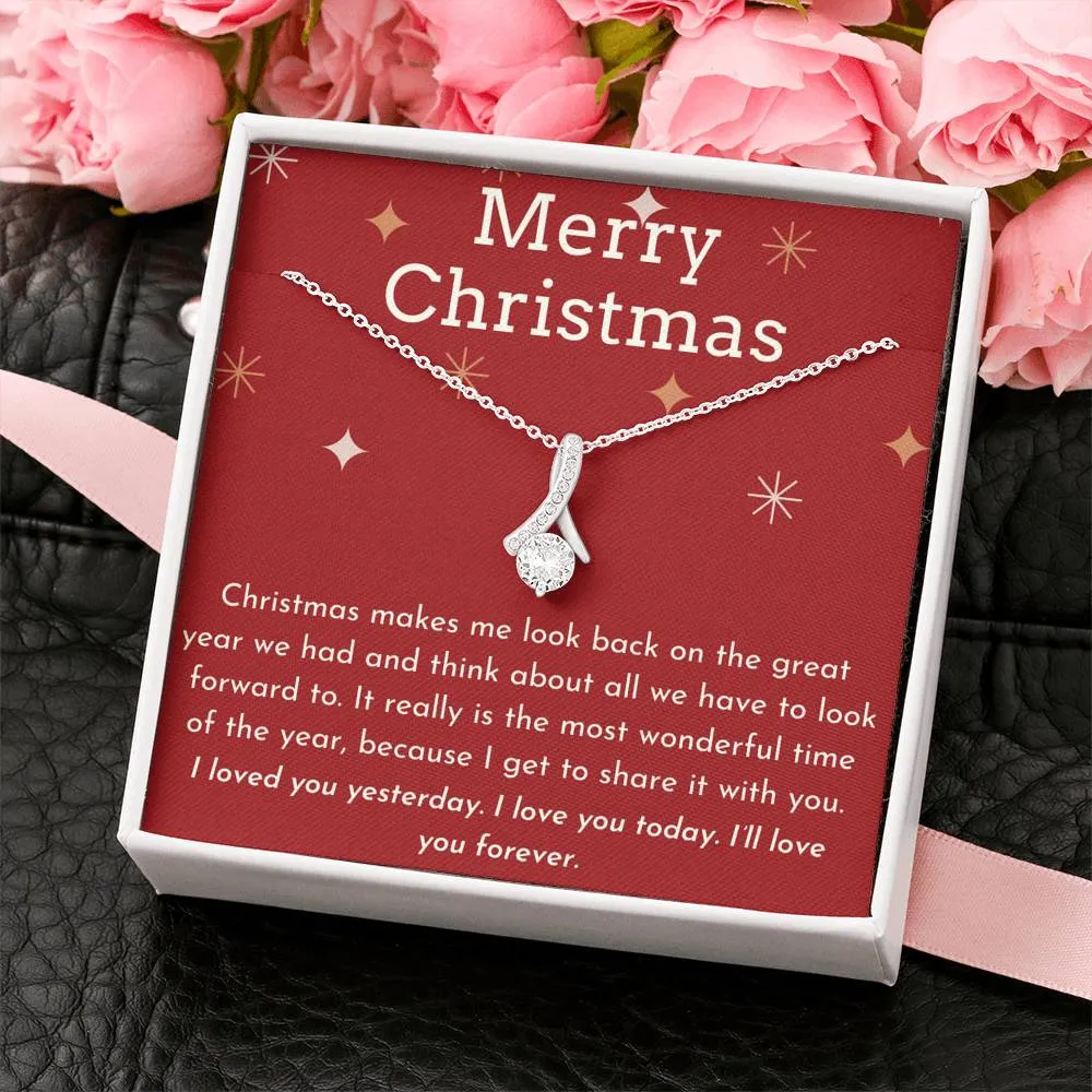 Merry Christmas Ribbon Necklace