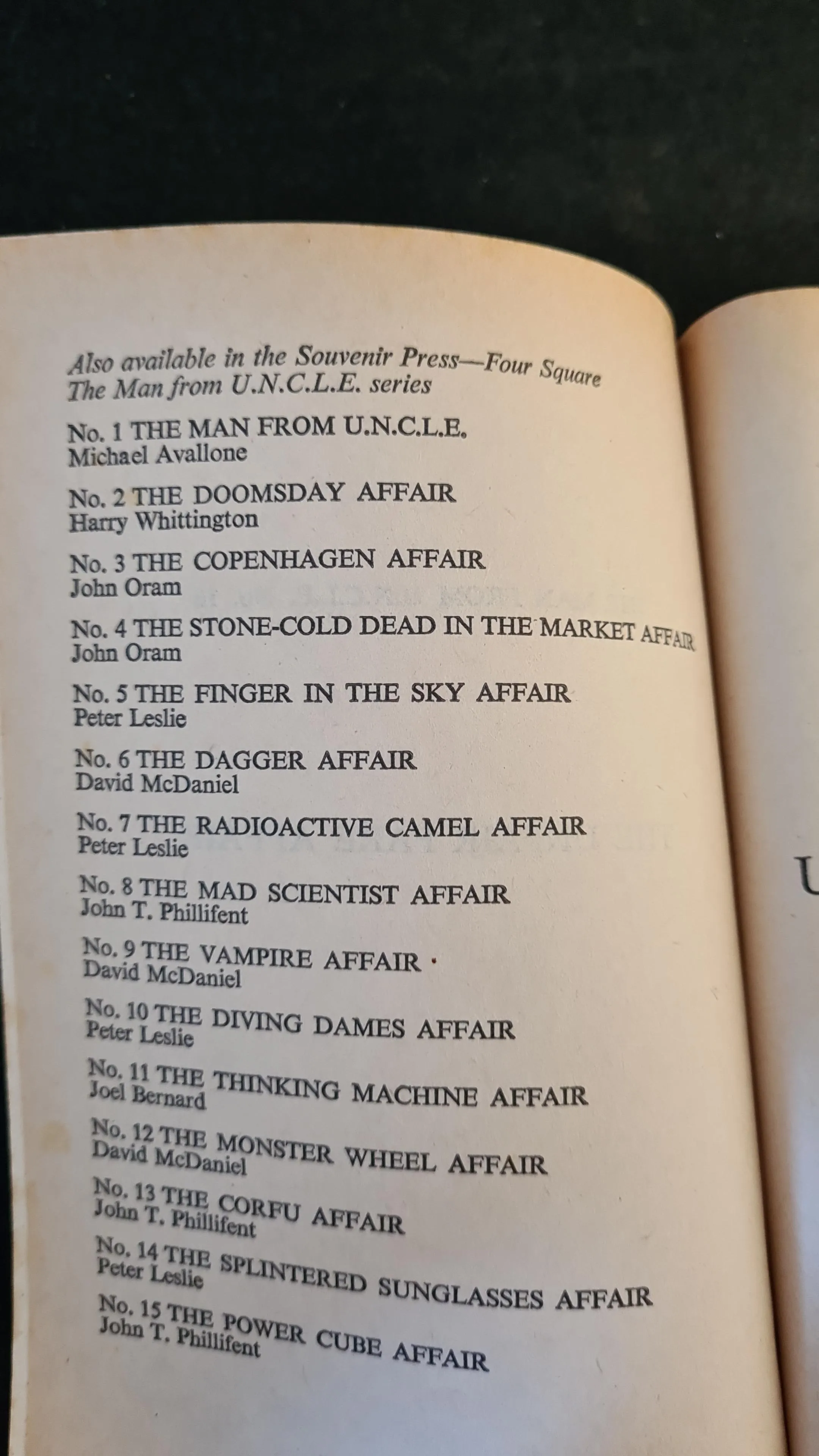 Michael Avallone - The Man From U.N.C.L.E. Four Square Book, 1966, 67 & 68, Set 1 - 16