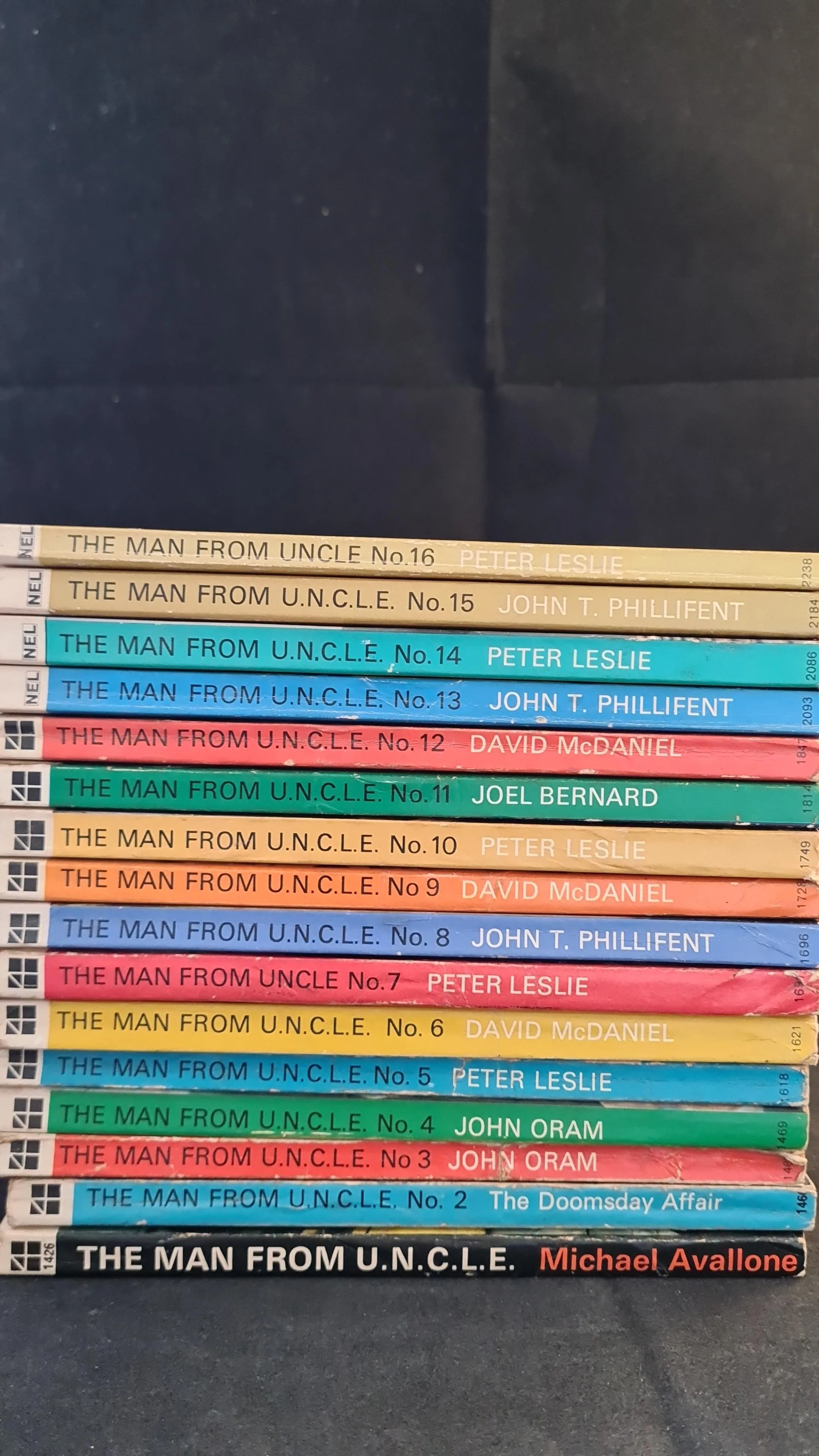 Michael Avallone - The Man From U.N.C.L.E. Four Square Book, 1966, 67 & 68, Set 1 - 16
