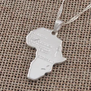 Mini africa necklace ,silver africa necklace , mini africa map ,cute silver africa necklace,gold africa