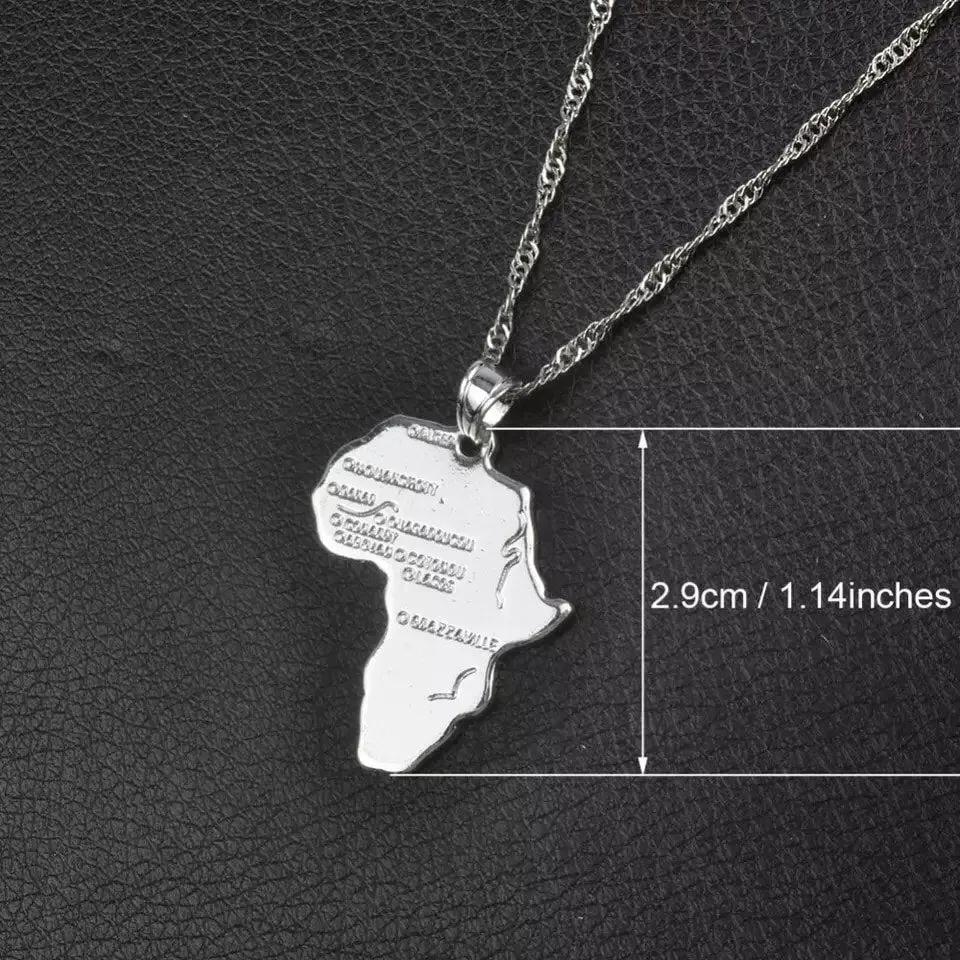 Mini africa necklace ,silver africa necklace , mini africa map ,cute silver africa necklace,gold africa