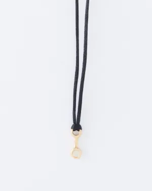 mini double beam link on silky cord necklace