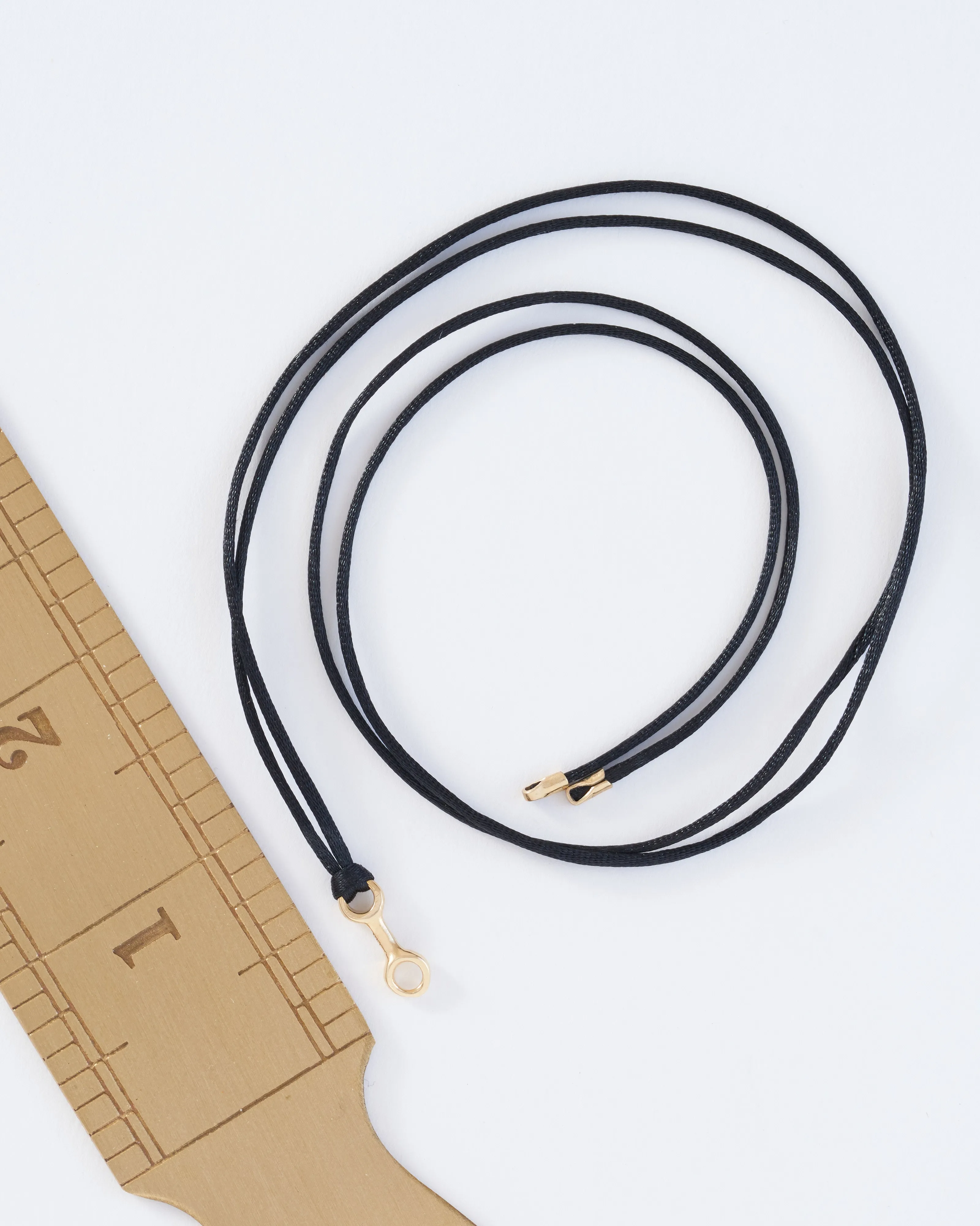 mini double beam link on silky cord necklace