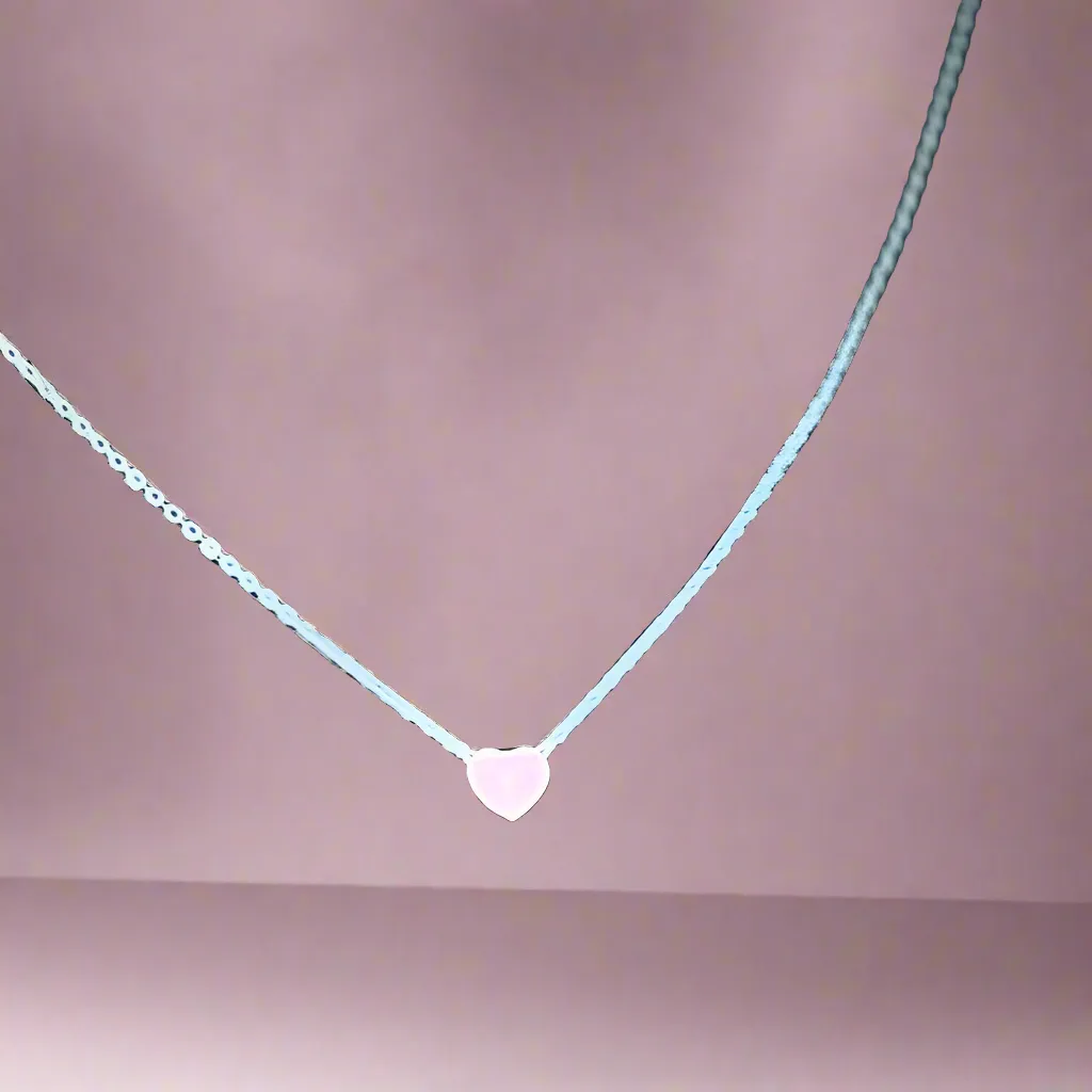 Mini Double-sided Color Heart Necklace