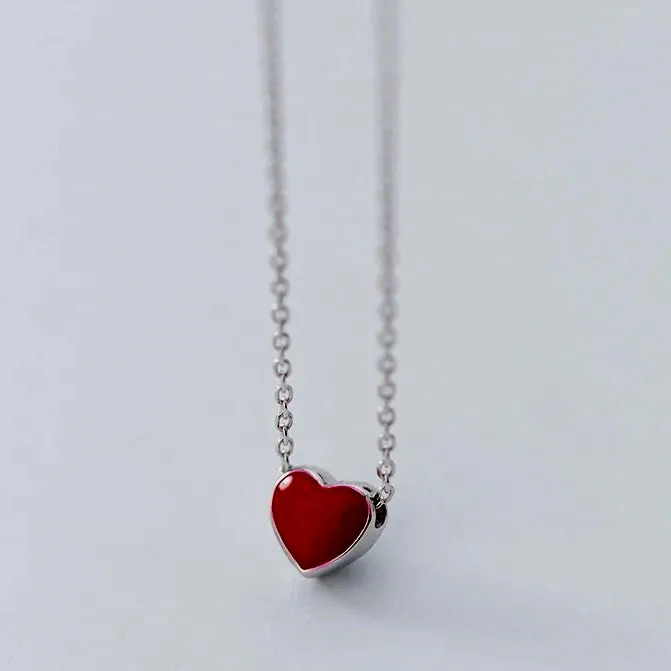 Mini Double-sided Color Heart Necklace