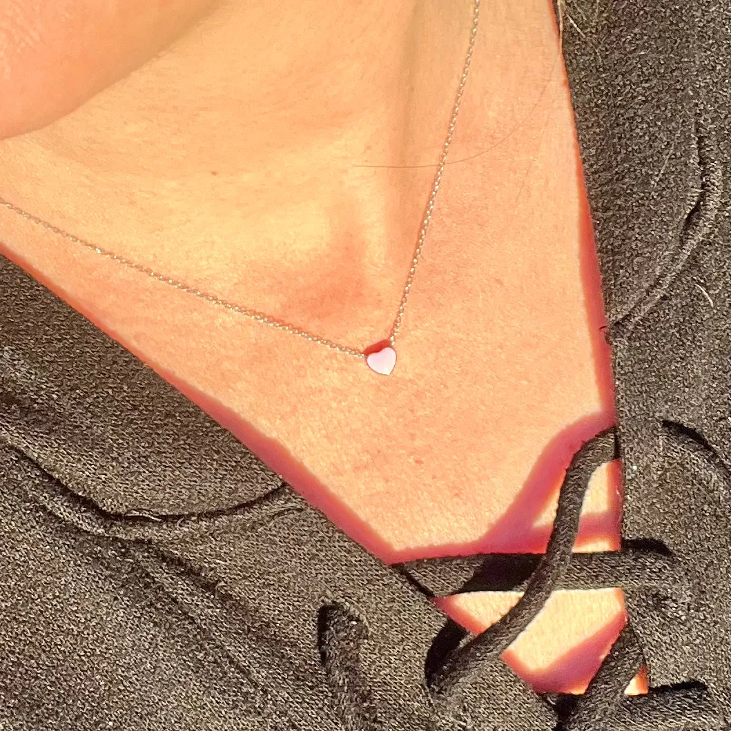 Mini Double-sided Color Heart Necklace