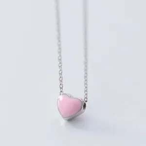 Mini Double-sided Color Heart Necklace