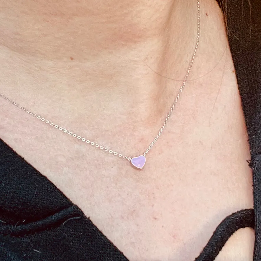 Mini Double-sided Color Heart Necklace