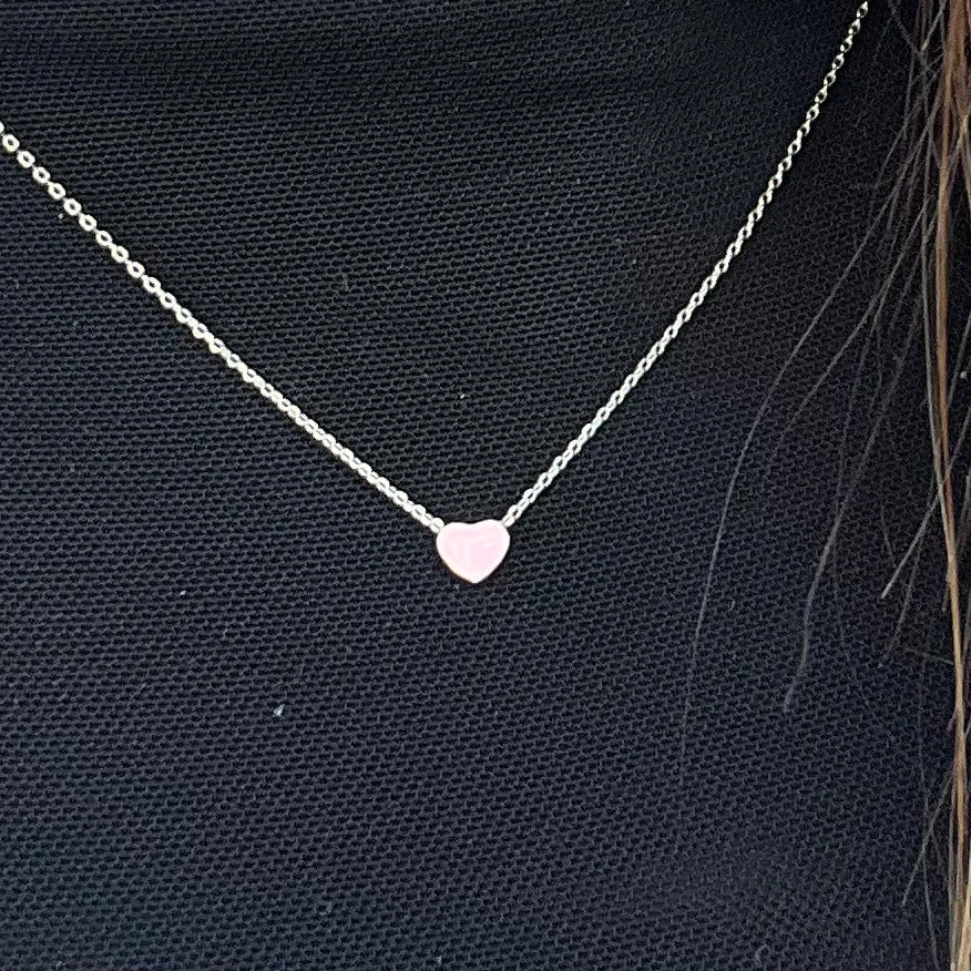 Mini Double-sided Color Heart Necklace