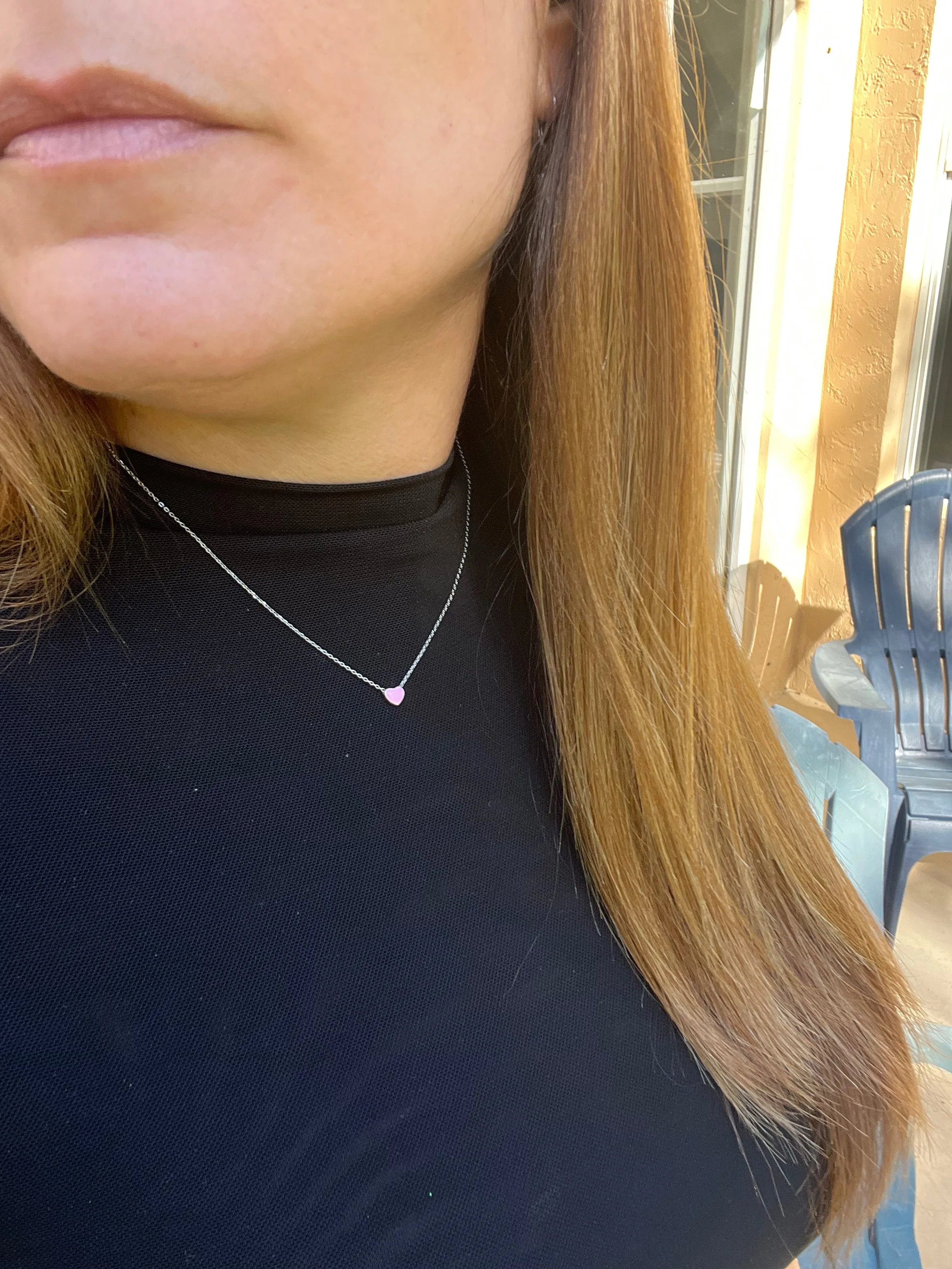 Mini Double-sided Color Heart Necklace