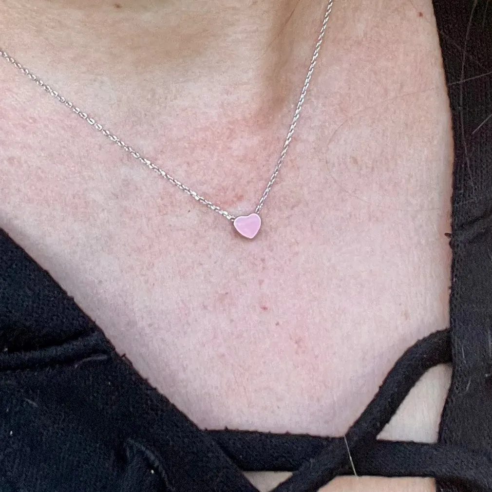 Mini Double-sided Color Heart Necklace