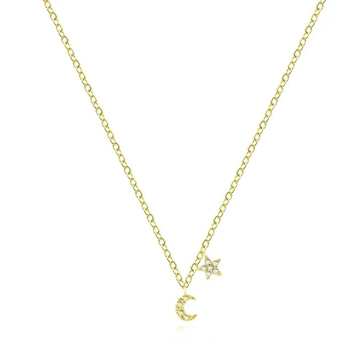 Mini Moon and Star Necklace