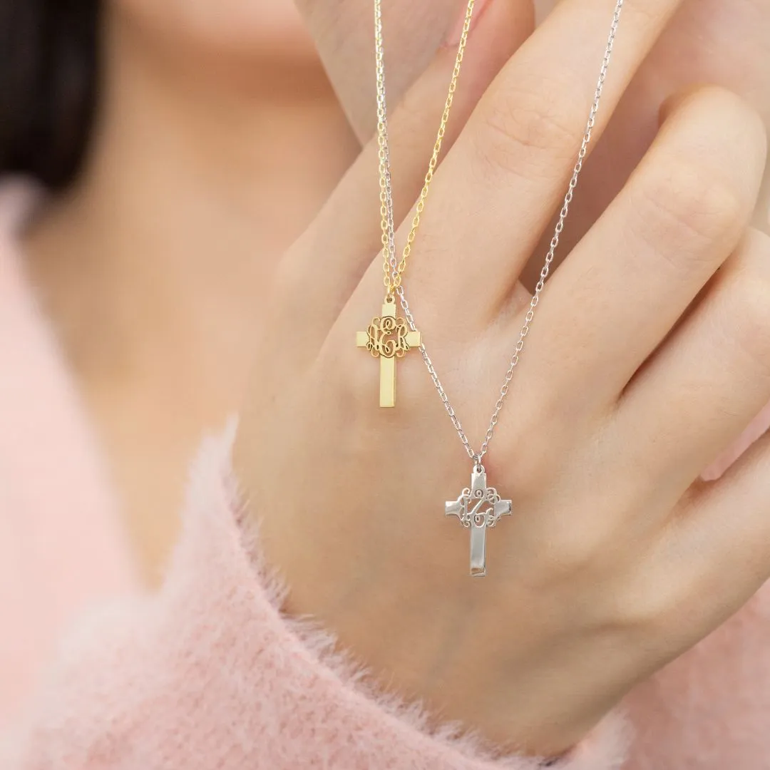 Monogram Cross Necklace