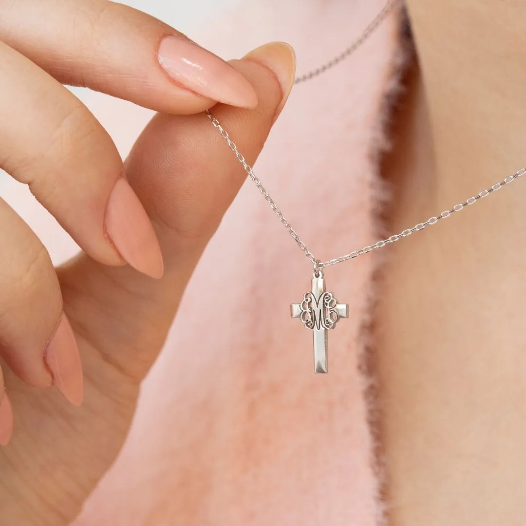 Monogram Cross Necklace