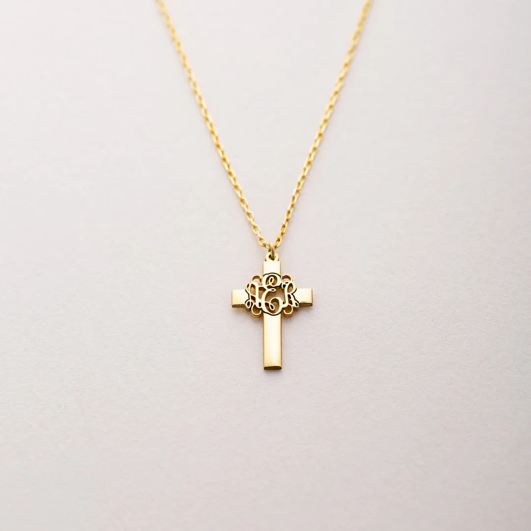 Monogram Cross Necklace