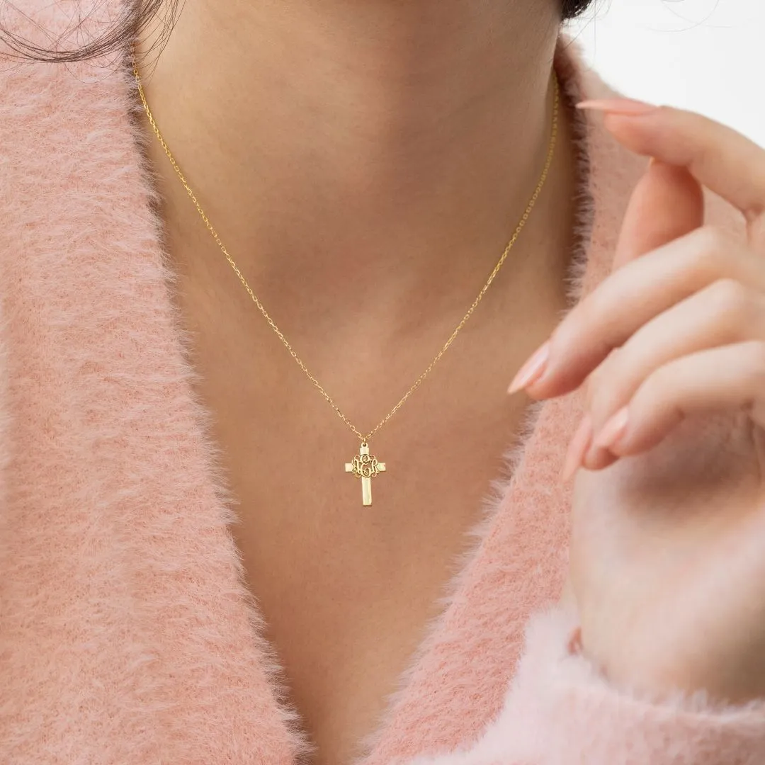 Monogram Cross Necklace