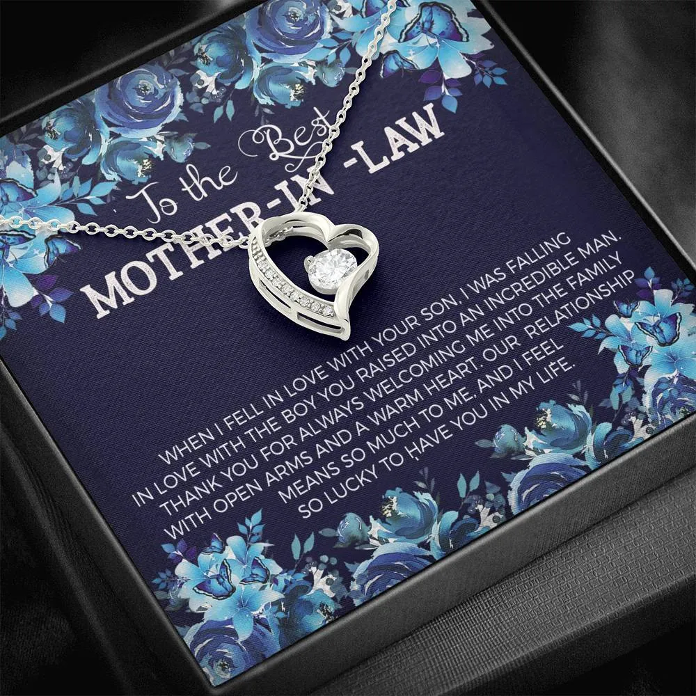 Mother In Law Floating Heart Necklace-Lucky to have you