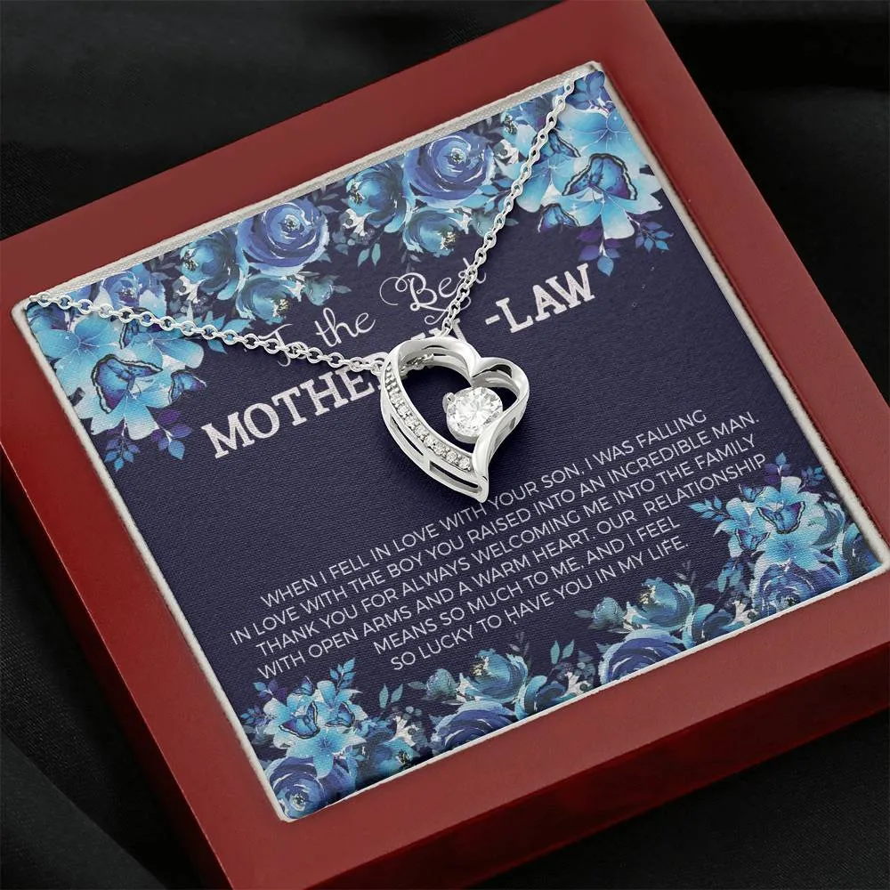 Mother In Law Floating Heart Necklace-Lucky to have you
