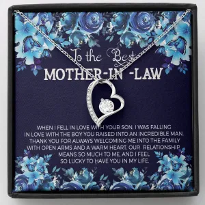 Mother In Law Floating Heart Necklace-Lucky to have you