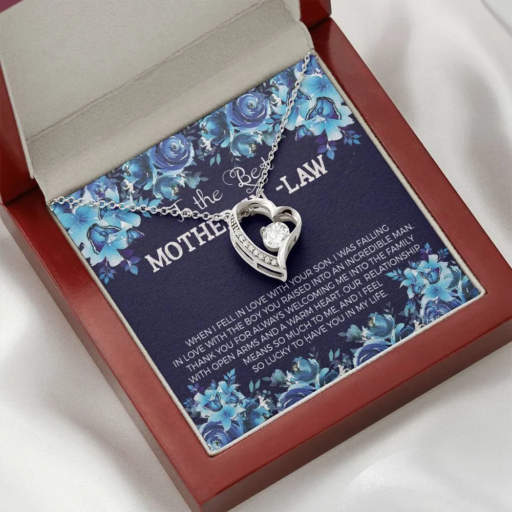 Mother In Law Floating Heart Necklace-Lucky to have you