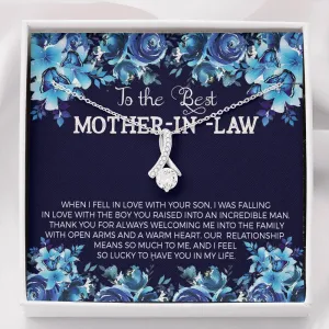 Mother In Law Solitaire Necklace - Lucky to have you