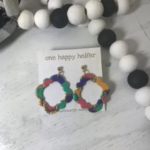 Multi Colored Earrings-Diamond Shaped