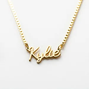 Name Necklace with Box Chain