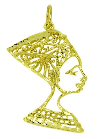 Nefertiti Filigree Charm in 14 Karat Gold