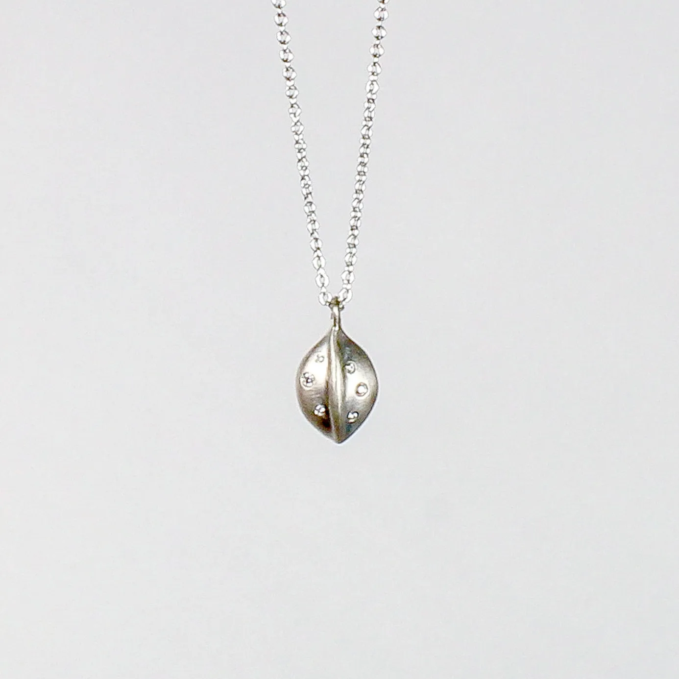NEW! Split Leaf with Diamond Necklace in Sterling Silver by Branch