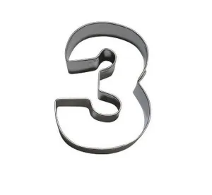 Number 3 Cookie Cutter Stainless Steel