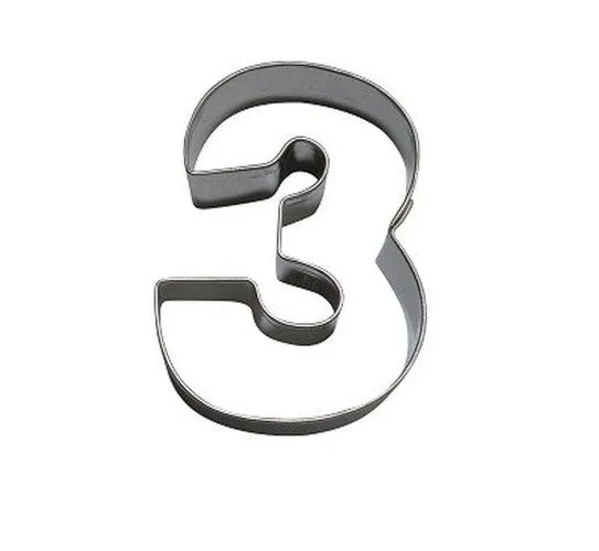 Number 3 Cookie Cutter Stainless Steel